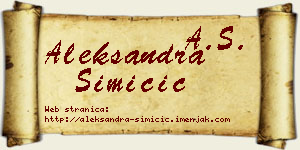 Aleksandra Simičić vizit kartica